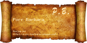 Porr Barbara névjegykártya