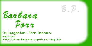 barbara porr business card